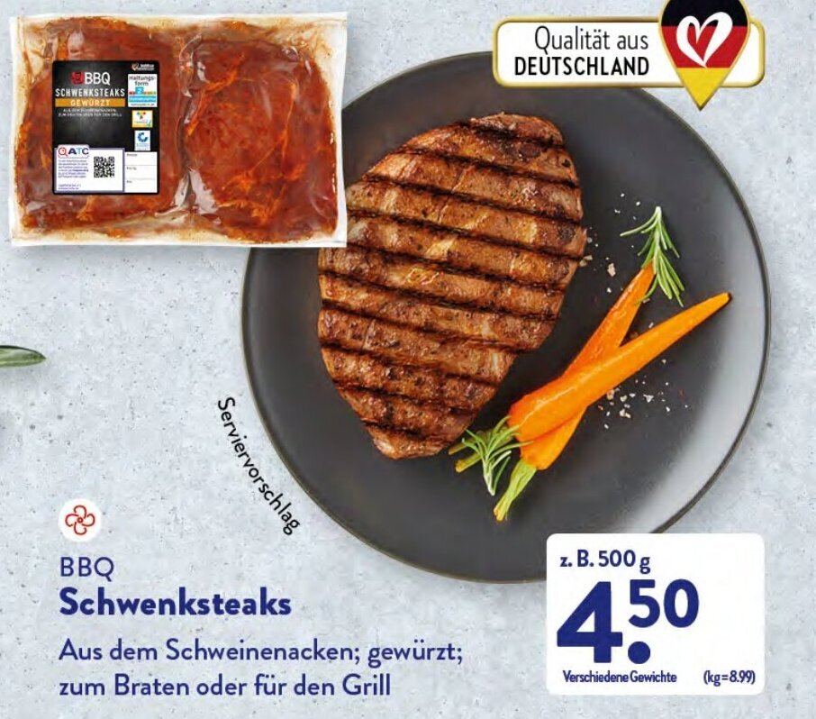 BBQ Schwenksteaks Angebot bei Aldi Nord
