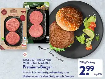 Aldi Nord Taste of Ireland/Meine Metzgerei Premium Burger 260 g Packung Angebot