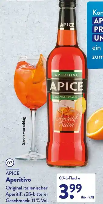 Aldi Nord Spice Aperitivo 0,7 L Flasche Angebot