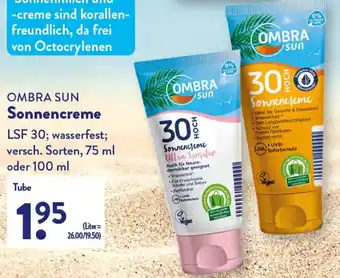 Aldi Nord Ombra Sun Sonnencreme Angebot