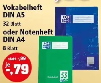 Thomas Philipps Vokabelheft DIN A5 oder Notenheft DIN A4 Angebot