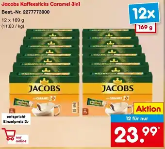 Netto Marken-Discount Jacobs Kaffeesticks Caramel 3in1 12*169g Angebot