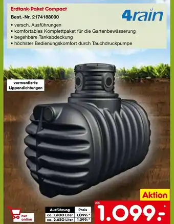 Netto Marken-Discount 4rain Erdtank-Paket Compact 1.600L Angebot