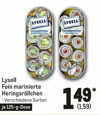 METRO Lysell Fein marinierte Heringsröllchen 125g Angebot