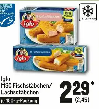 METRO iglo MSC Fischstäbchen oder Lachsstäbchen 450g Angebot