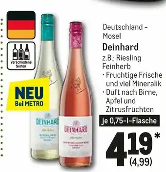 METRO Deutschland-Mosel Deinhard 0,75L Angebot