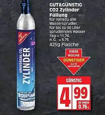 Edeka Gut & günstig co2 zylinder füllung Angebot