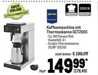 METRO Kaffeemaschine mit thermoskanne Angebot