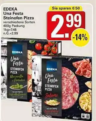 WEZ Edeka una festa steinofen pizza Angebot