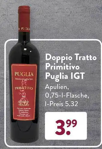 Aldi Süd Doppio tratto primitivo puglia igt Angebot