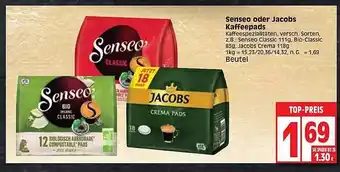 Edeka Senseo oder jacobs kaffeepads Angebot