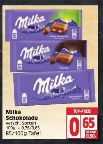 Edeka Milka Schokolade 85-100g Tafel Angebot