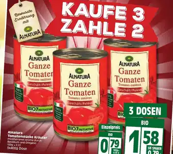 Edeka Alnatura Tomatenstücke Kräuter 3x400g Angebot