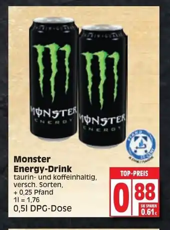 Edeka Monster Energy Drink 0,5 L Dose Angebot