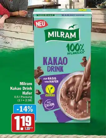 AEZ Milram kakao drink hafer Angebot