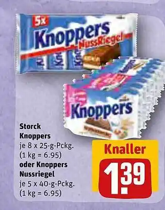 REWE Storck knoppers oder knoppers nussriegel Angebot