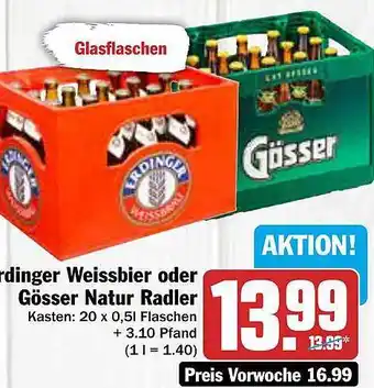 AEZ Erdinger weissbier oder gösser natur radler Angebot