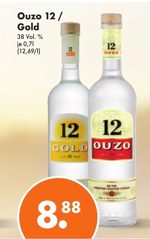 Ouzo 12 / 12 Gold 700ml Angebot bei Trink und Spare