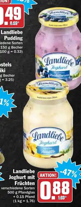 AEZ Landliebe Joghurt mit Früchten 500g Angebot