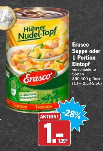 AEZ Erasco Suppe oder 1 Portion Eintopf 390-400g Angebot