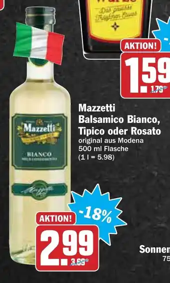 AEZ Mazzetti Balsamico Bianco, Tipico oder Rosato 500 ml Angebot