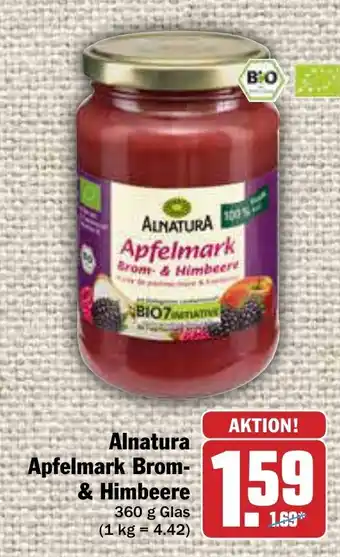 AEZ Alnatura Apfelmark Brom & Himbeere 360g Angebot