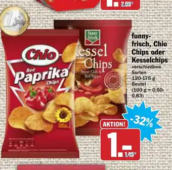 AEZ Funny Frisch, Chio Chips oder Kesselchips 120-175g Beutel Angebot