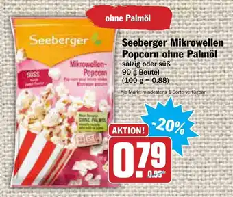 AEZ Seeberger Mikrowellen Popcorn ohne Palmöl 90g Beutel Angebot