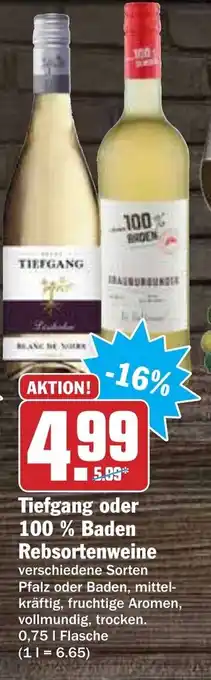 AEZ Tiefgang oder 100% Baden Rebsortenweine 0,75L Angebot