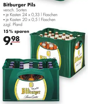 Handelshof Bitburger Pils Kasten 24x0,33/20x0,5 L Flaschen Angebot