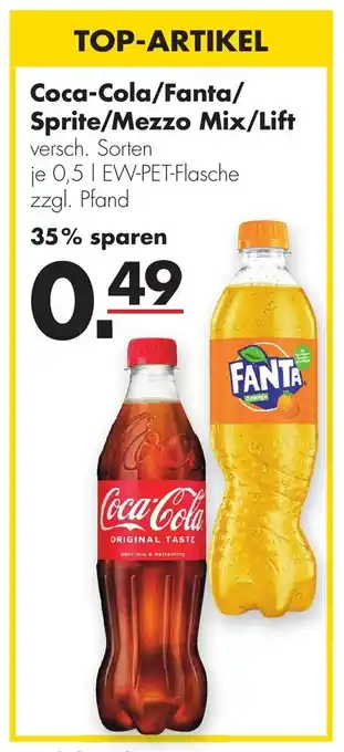 Handelshof Coca-Cola/Fanta/Sprite/Mezzo Mix/Lift 0,5 L Angebot