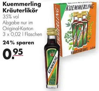 Handelshof Kuemmerling Kräuterlikör 3 x 0,02 L Angebot