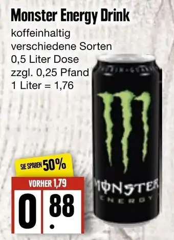 Edeka Frischemarkt Monster Energy Drink 0,5 Liter Dose Angebot