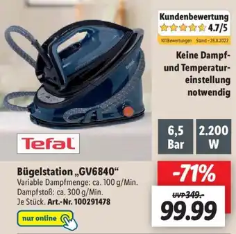 Lidl Tefal Bügelstation GV6840 Angebot