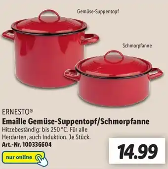 Lidl Ernesto Emaille Gemüse Suppentopf/Schmorpfanne Angebot