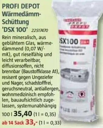 Bauhaus Profi Depot Wärmedämm Schüttung DSX 100 Angebot