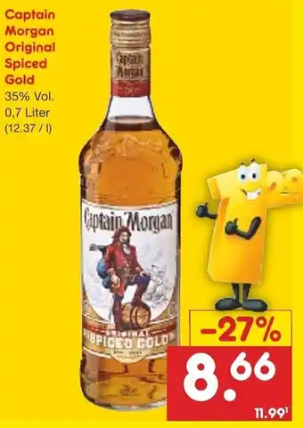 Netto Getränke Discount Captain Morgan Spiced Gold 0,7 Liter Angebot