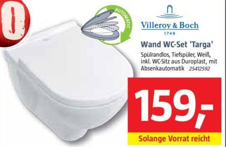 Villeroy & Boch Wand WCSet ,,Targa" Angebot bei Bauhaus
