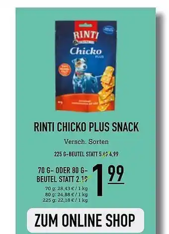 Kölle Zoo Rinti chicko plus snack Angebot