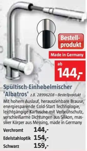 Bauhaus Spültisch Einhebelmischer Albatros Angebot