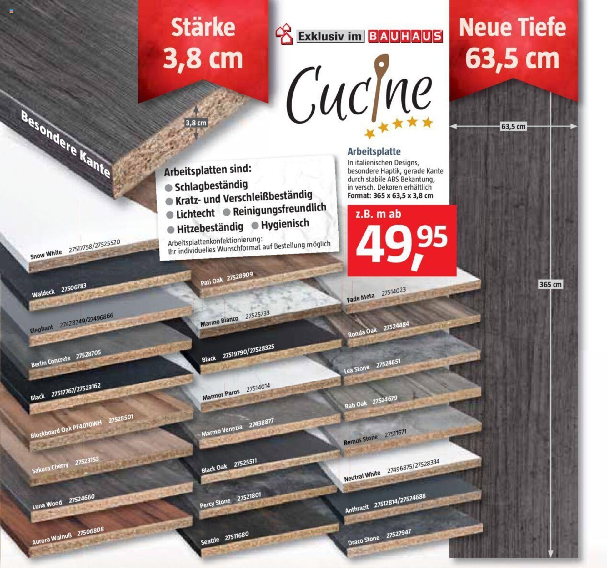 Arbeitsplatte Angebot bei Bauhaus