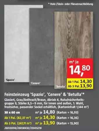 Bauhaus Feinsteinzeug Spazio, Cenere & Betulla Angebot