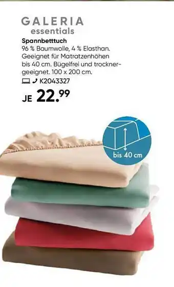 Galeria Galeria essentials spannbetttuch Angebot