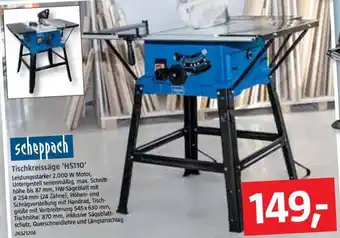 Bauhaus Scheppach Tischkreissäge HS110 Angebot