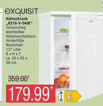 Marktkauf Exquisit kühlschrank „ks16-v-040e” Angebot