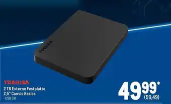 METRO Toshiba 2 tb externe festplatte 2,5'' canvio basics Angebot