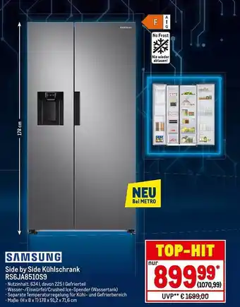 METRO Samsung side by side kühlschrank rs6ja8510s9 Angebot