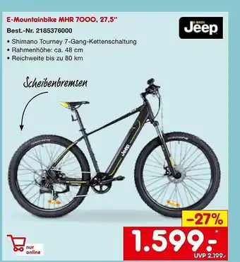 Netto Marken-Discount E-mountainbike mhr 7000, 27,5 Angebot