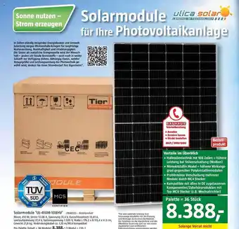 Bauhaus Solarmodule für ihre photovoltaikanlage ulica solar Angebot