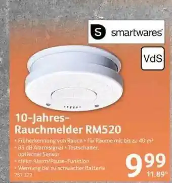 Selgros 10-jahres-rauchmelder rm520 smartwares Angebot